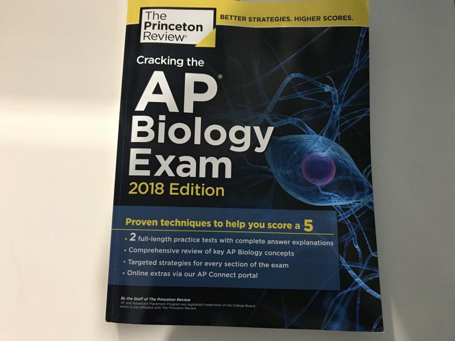 An AP practice test booklet.