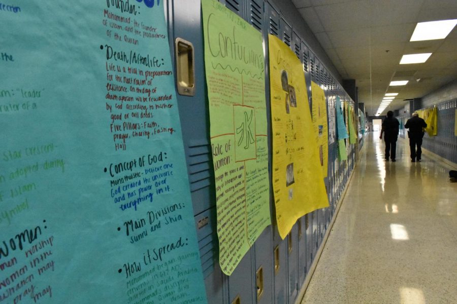 Posters+hanging+in+the+Social+Studies+hallway%2C+are+a+result+of+Group+Work.