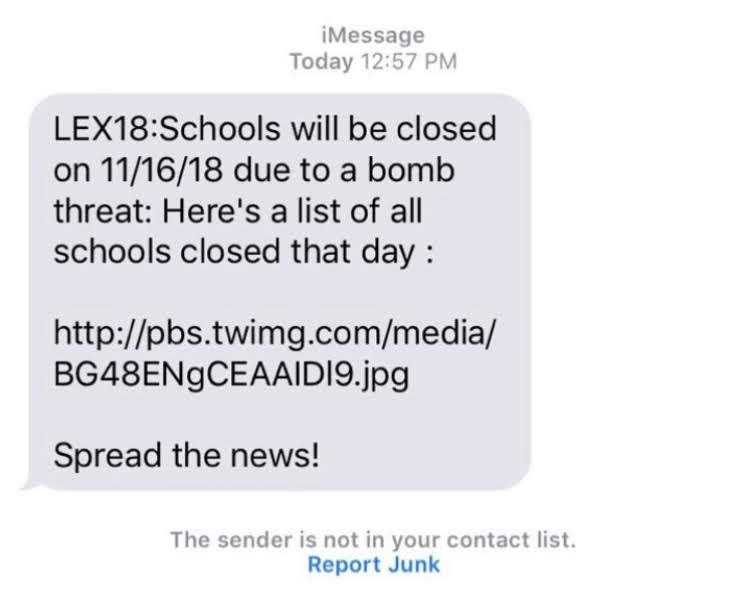 Screenshot of the message that was received by many. 