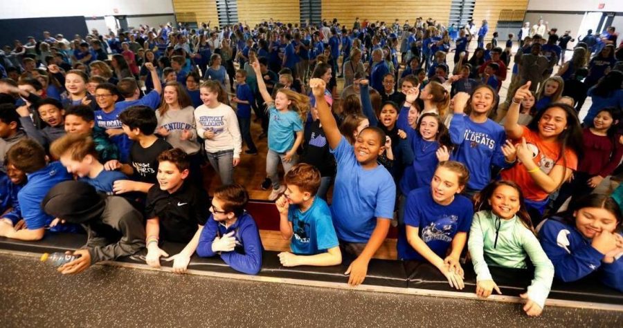 JCMS students at a pep rally. 