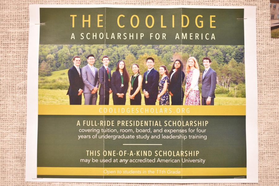 A+flier+advertising+the+Coolidge+scholarship%2C+picturing+previous+recipients