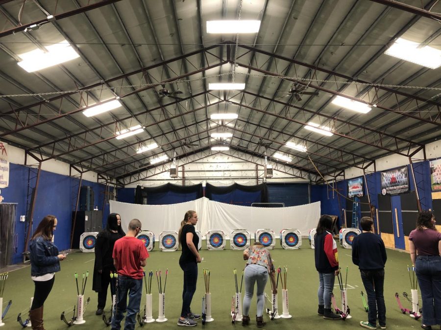 Archery practicing in the Green Building