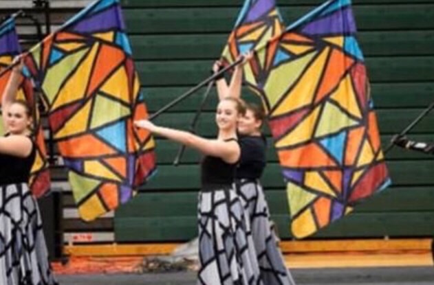 Lafayette Colorguard performing Mosaic  last year