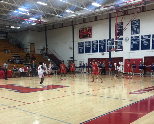 Lafayette's varsity team competing against Lincoln county last night.