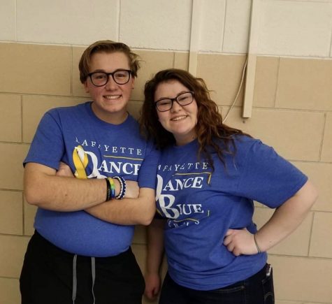 Two Lafayette students, Noah S. and Zaida B-F that participated in Dance Blue  in 2018.
