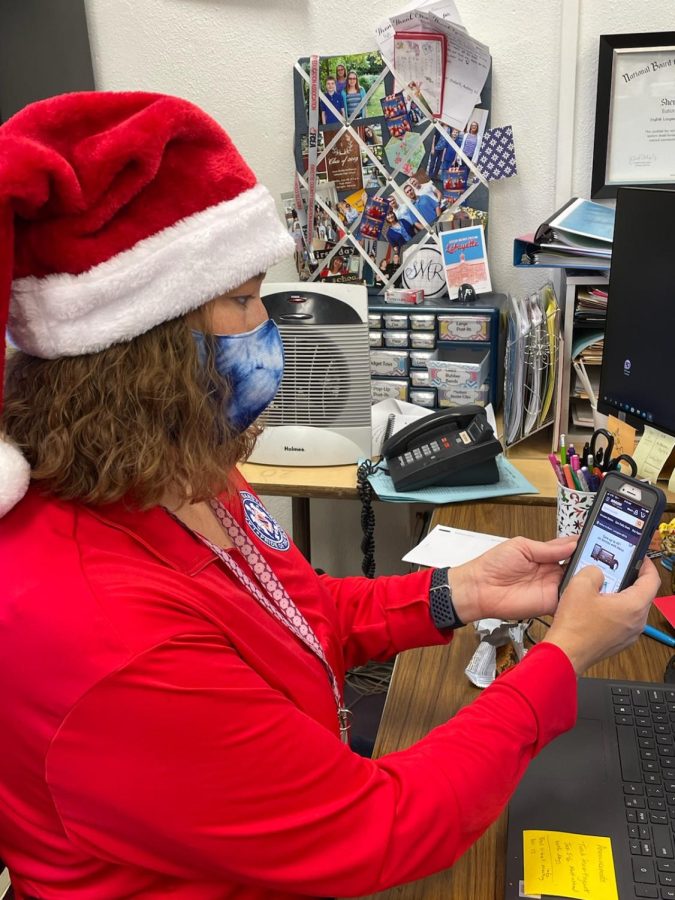 Mrs. McPherson, a Lafayette English teacher, shops online during the holidays.