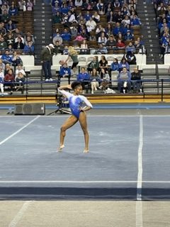 UK Senior Arianna Patterson completing her floor routine.