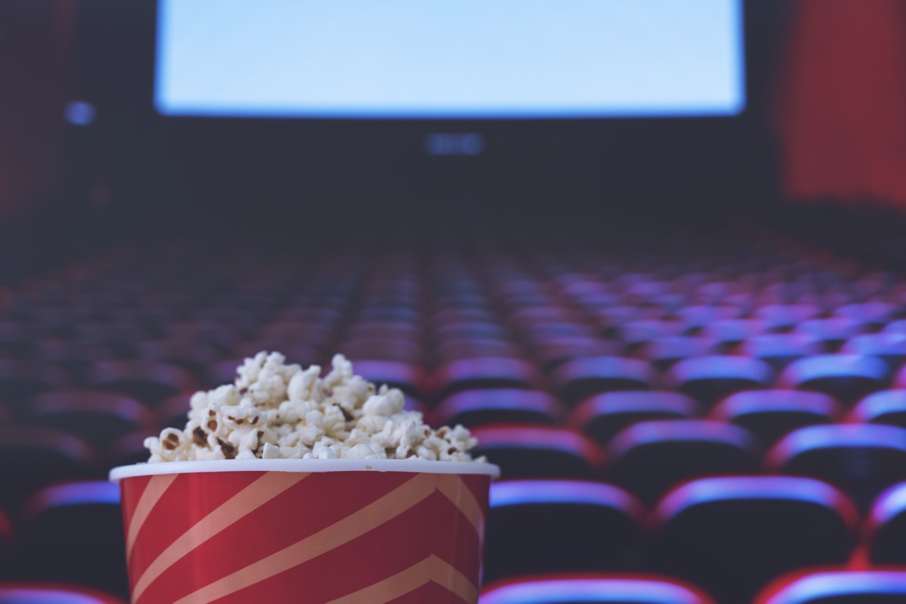 Movie theater with popcorn stock photo taken from iStock photos.