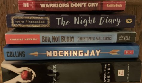 Lexington, KY: A Lafayette students collection of banned books from their home library.