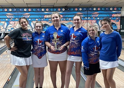 This photo is from the Lafayette Bowling  Girls first trophy of the season, winning second place out of all the teams in their region.From left to right.
Mel Spurlock, Ava Broaddus, Avery Reeves, Madi Hatfield, Madi Vanover, Lily Zimmerman