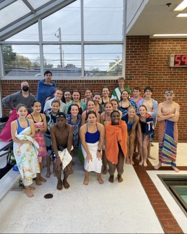 Transylvania University William T Young Campus Center- swim team after their first practice of the season- taken from the LHS Swim & Dive instagram page