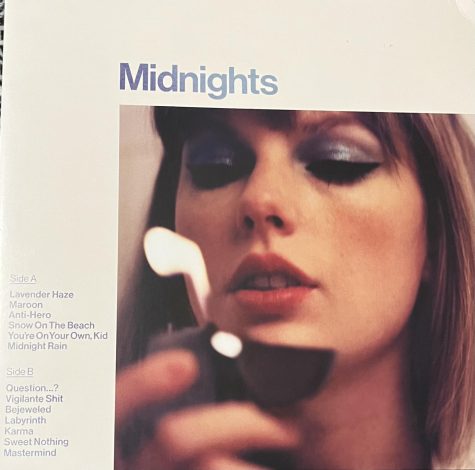 Taylor Swifts new vinyl, Midnights, in the color jade, not shown.