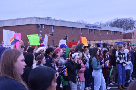 Lexington, KY. Lafayette students protest against the anti-LGBTQ+ legislation currently being considered by Kentucky lawmakers.