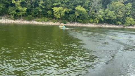 People tubing on Herrington Lake in 2022.