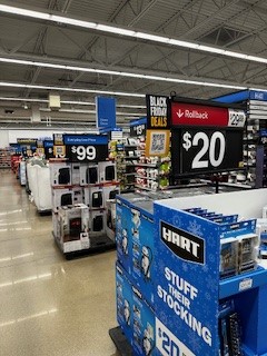 Signage at Walmart showing pre-Black Friday deals. Photo taken at Nichols Park Walmart in Lexington, Ky on November 18, 2023.