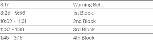 Lafayette High School bell schedule, can be found on Lafayette High School Homepage