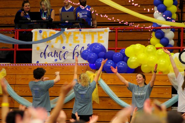 Lafayette students teaching others popular dances at the Dance Blue event on February 25th, 2024 at Lafayette High School.