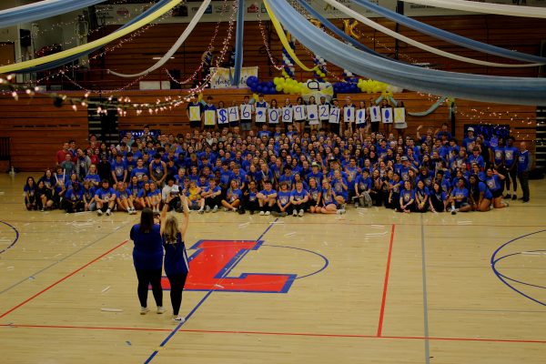 The final total of Lafayettes Danceblue earnings being announced at the Danceblue event at Lafayette High School on February 24th, 2024.
