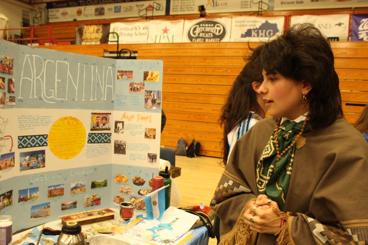 A photo of the Argentina booth at the Multicultural Fair on April 25, 2024.
