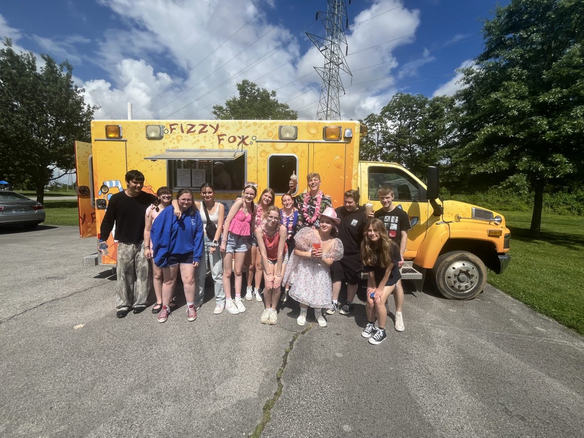 A group of people with the Fizzy Fox Soda truck in Lexington, Kentucky. Taken on May 15th, 2024.