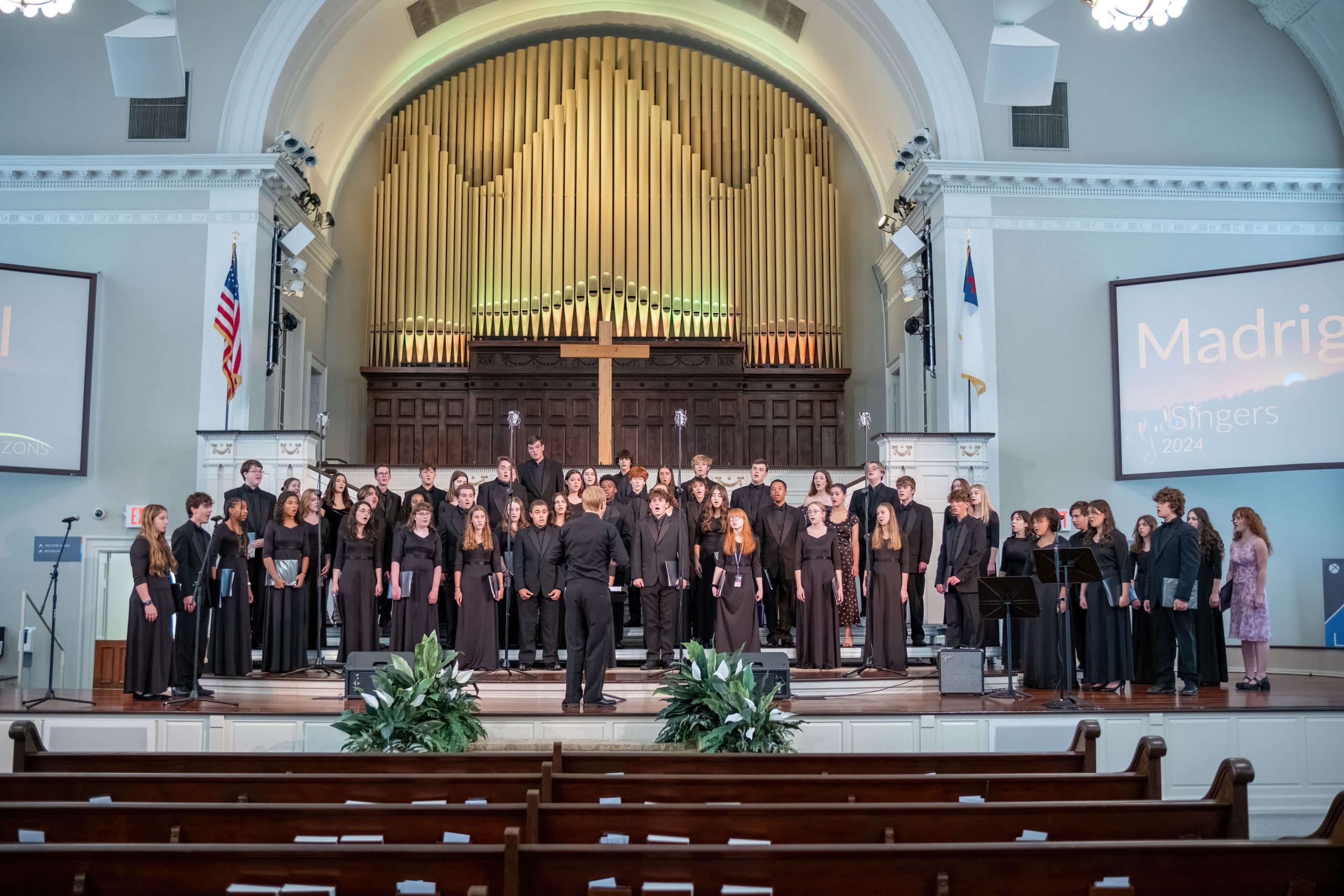 The Lafayette Madrigals, conducted by Mr. Ryan Marsh, sings in the 2024 Choir Gala at Broadway Christian Church, September 24.