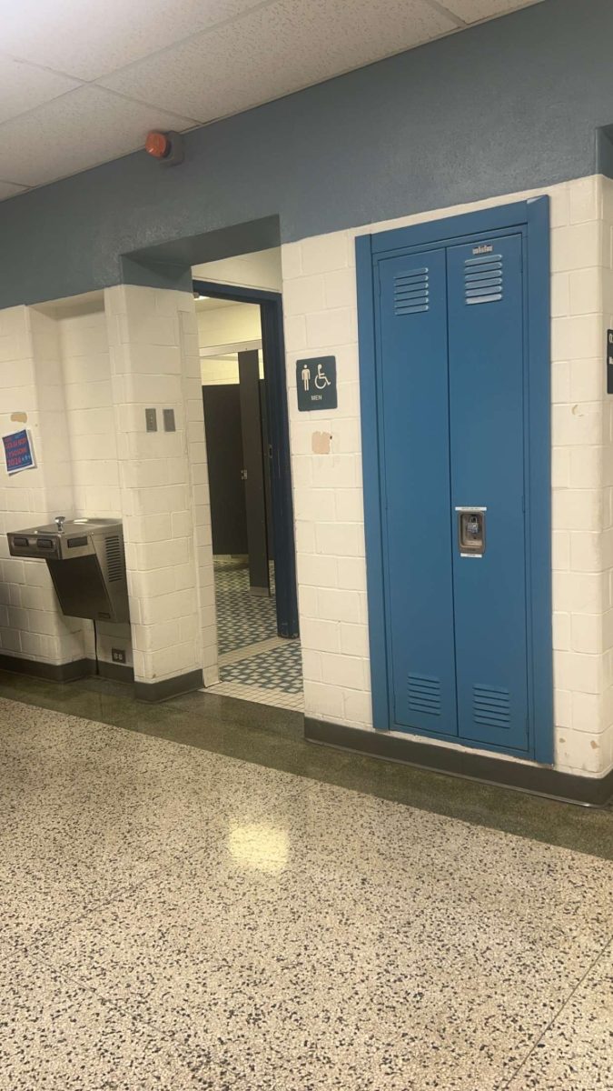 This photo shows the extra boys bathroom near the library. The first floor of the main building has two boys restrooms and only one girls restroom. Photo taken on October 23, 2024 at 9:23am.