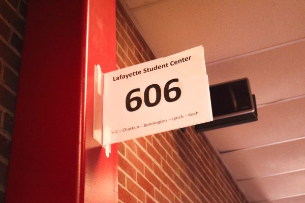 The sign that labels the 606, an area designed to support students' mental health, on October 24, 2024.