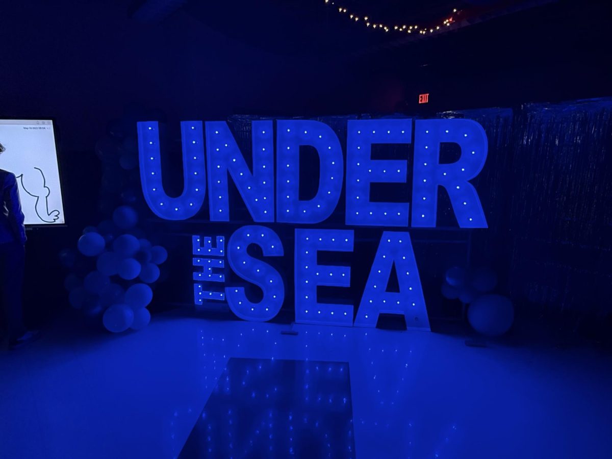 The theme for this year's Homecoming is under the sea. This sign is located in the cafeteria. Taken November 16, 2024.