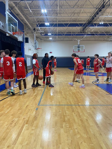 Jay Linsey and Clay Nobel getting ready to go head-to-head in Stonewall Elementary School's gym. Taken November 15th at 4:45pm