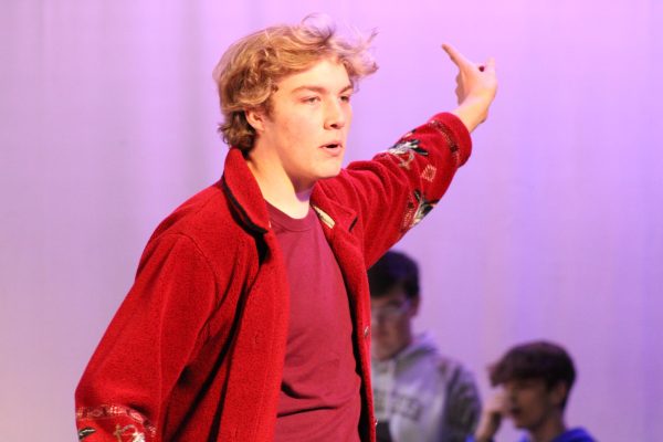 Lafayette actor Logan Gwynn rehearsing for his performance for Lafayette's production of Anastasia on December 12, 2024