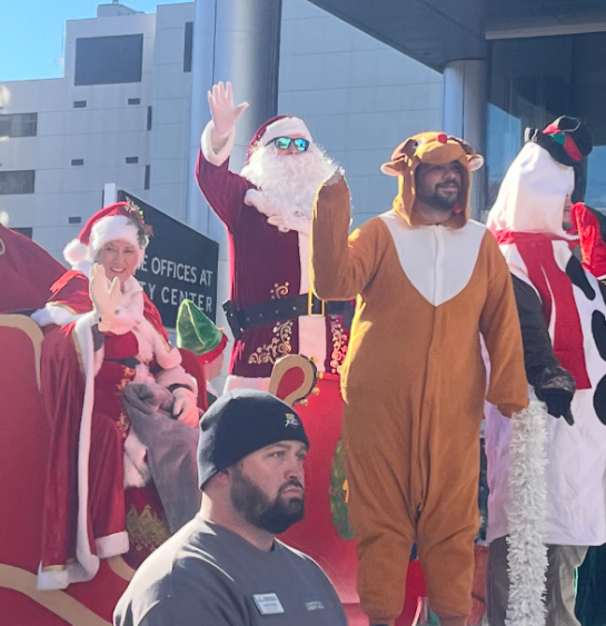 Santa Claus and Mrs. Claus downtown for the holiday parade. Taken on 12/7.