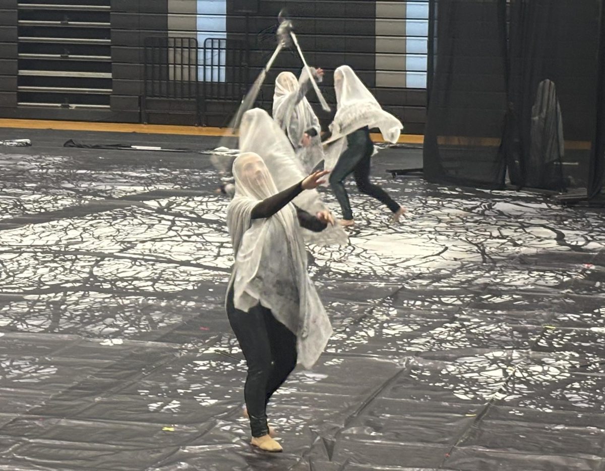 The Lafayette Varsity Winter Guard performing their 2025 show, "The Veil Between" at M.L Collins High School, in Shelbyville Kentucky, on February 15, 2025.