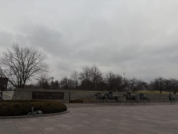 Thoroughbred Park, where many people have a picnic or relax by a tree, in Lexington, KY at 5:09 P.M. on February 13th