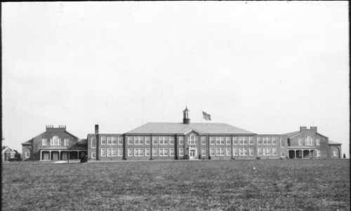 Exterior view of Lafayette High School 1929-1941. 