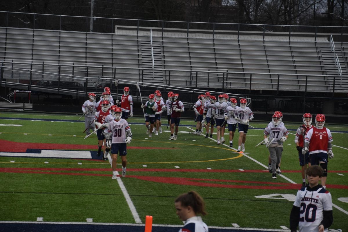 This photo was taken on March 7th around 6:00 as the Lacrosse team was practicing for the upcoming game in the following hours.