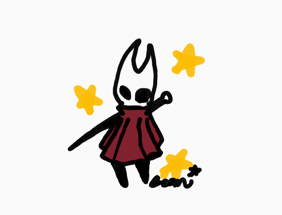 This is a drawing of the main character of "Hollow Knight: Silksong", done by Lafayette junior, Harper Hudkins on Oct, 13. 2025.