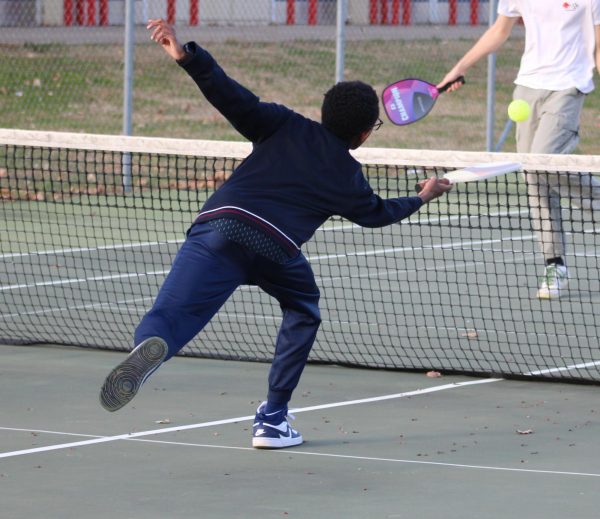 Rashaun West II making a save for the ball during his tournament match, taken on Nov. 14, 2025.