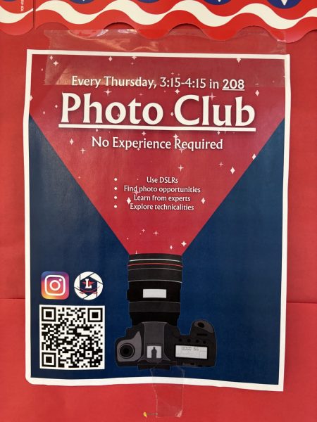 This photo shows a paper with details about the Photo Club posted on a bulletin board in the hallway. It was taken on Jan. 22, 2026