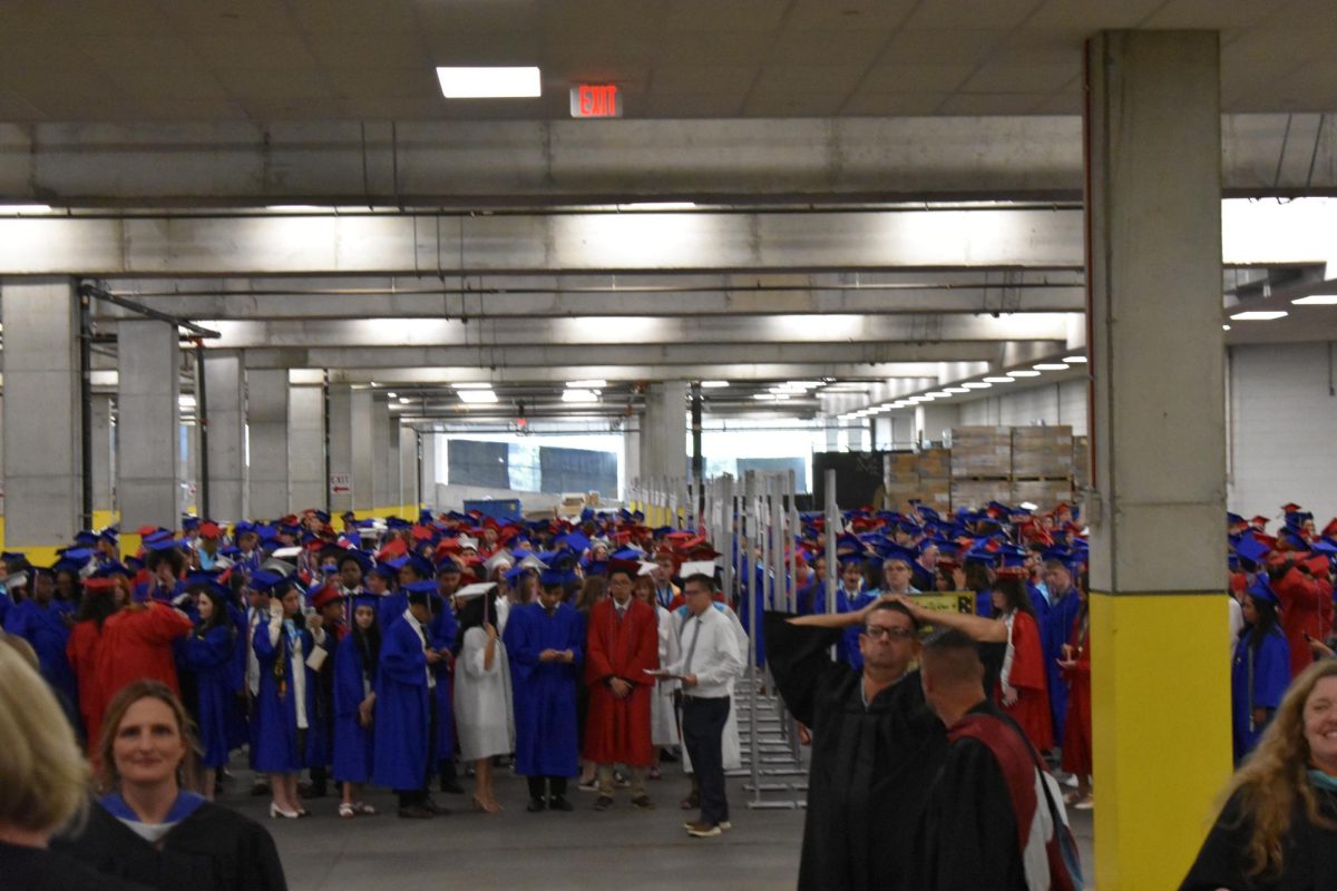 LEXINGTON, KY.  Students line up before Lafayette's graduation ceremonies at Rupp Arena on June 4, 2026.
